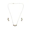 Conjunto Cravejado Zircônia Branca Banho Ouro