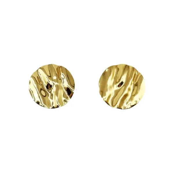Brinco Redondo Ondas Banho Ouro