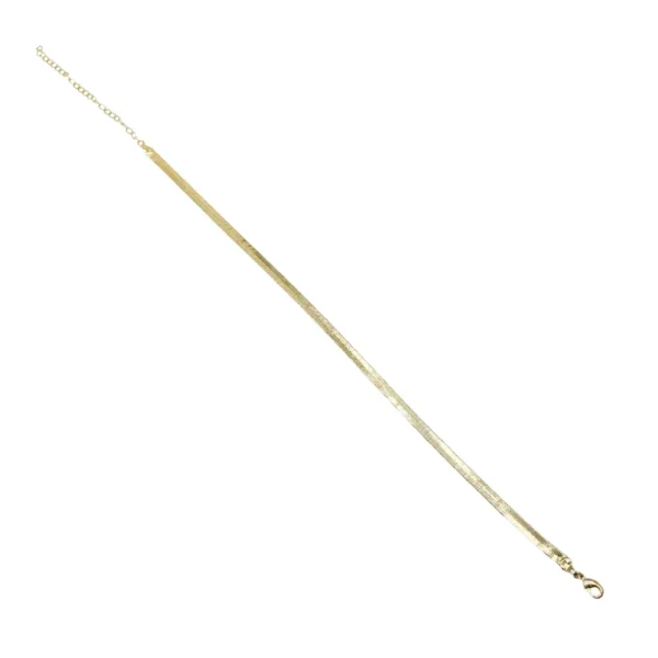 Chocker Laminada com Extensor Banho Ouro