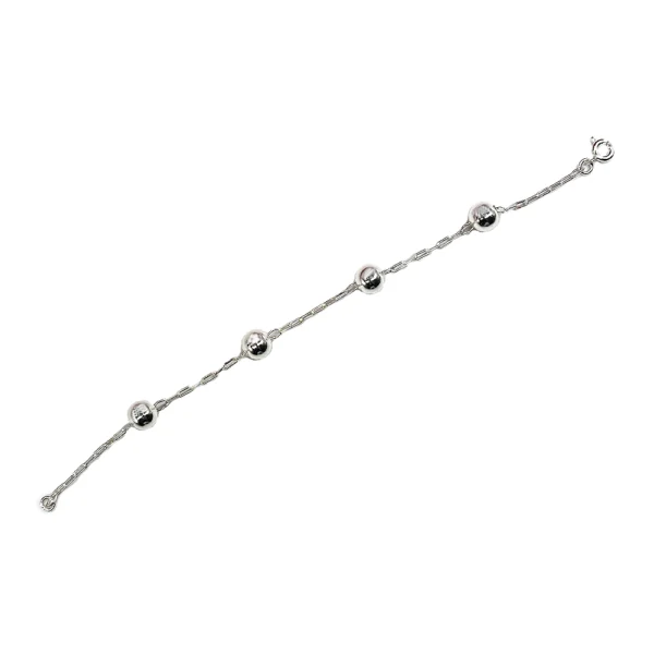 Pulseira Esferas Banho Prata